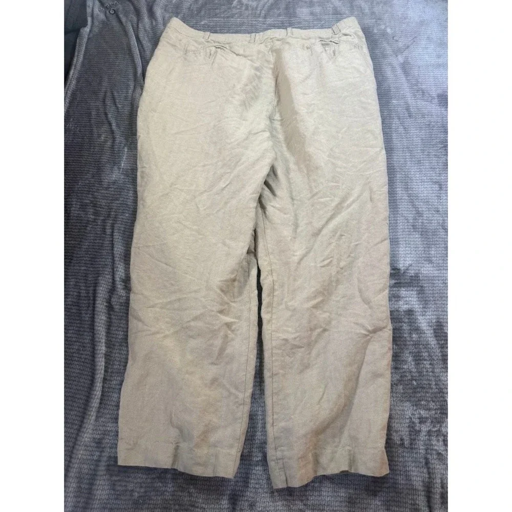 Tommy Bahama Mens Pleated‎ Herringbone Trousers Beige Tan Straight Pants 44x27